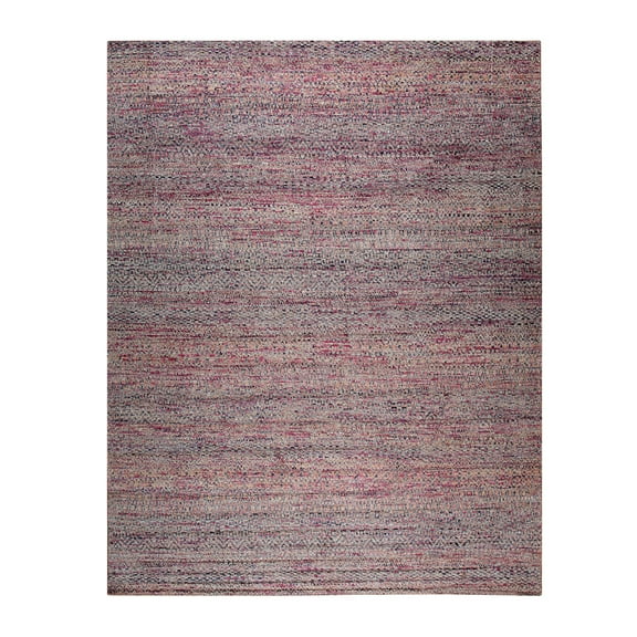 EORC MT889RD8X10 Hand-Knotted Natural Silk Natural Silk Grass Design Rug, 8' x 10', Red Mix Area Rug