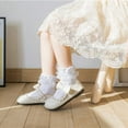 thumbnail image 3 of 1 Pairs Little Girls Cotton Lace Ruffle Socks, Lace Ruffle Frilly Comfortable Princess Style Dress Socks, 3 of 5