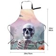 thumbnail image 6 of Goofa Mist Sunflower Skull Printed Waterproof Apron 33" Chef Aprons for Men Heavy Duty Chemical Work Apron Adjustable Bib Apron, 6 of 9