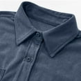 thumbnail image 5 of Men's Polar Fleece Shirt Jacket Long Sleeve Casual Button Down Shirts Shacket with Pockets Navy L, 5 of 8