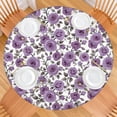 thumbnail image 2 of Pioneer Flower Floral Print Pattern Round Fitted Tablecloth with Elastic Edge,Dining Table Cover Waterproof,Outdoor Round Tablecloth for Camping,Dining,Indoor and Outdoor, 2 of 7
