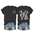 thumbnail image 2 of Harpily Women's Shirt Women's Spring/summer Baseball Print Loose T Shirt Short Sleeve Top, 2 of 3