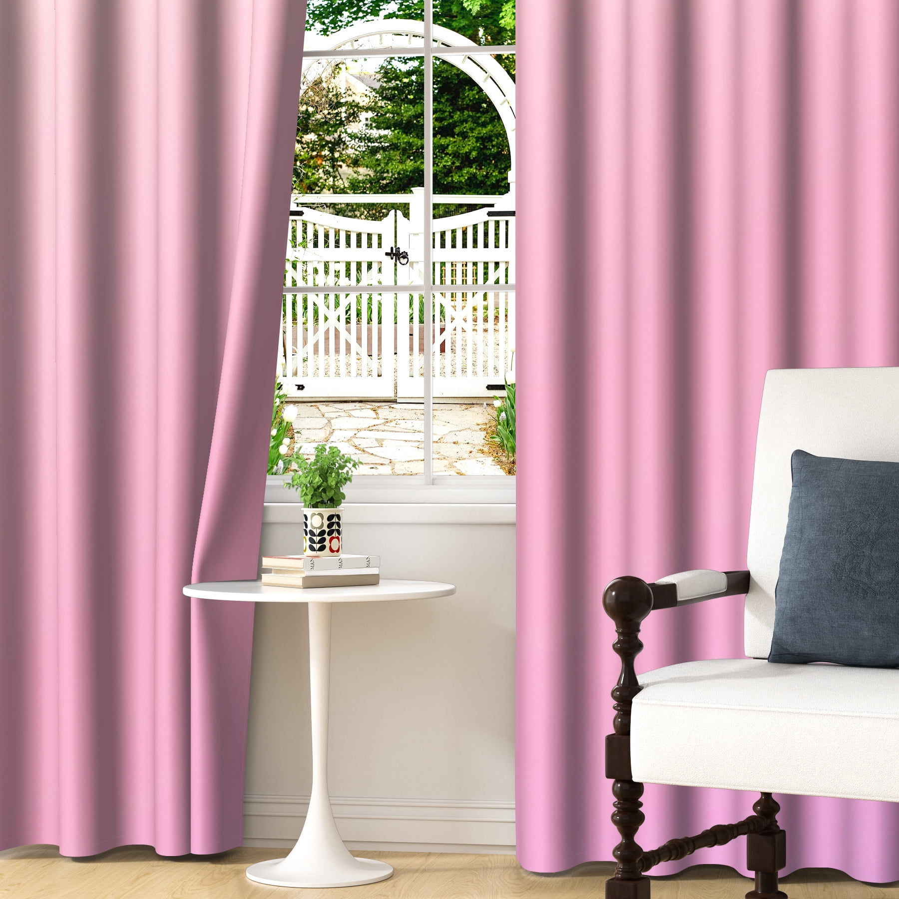 Lfeey Pink Gradient Curtains for Girl Room Grommet Curtains, 52x63 Inches, 2 Panels
