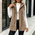 thumbnail image 2 of Winter Vest Fleece for Women Plus Size Cozy Warm Fuzzy Hooded Sleeveless Jackets Lightweight Casual Leisure Zipper Waistcoat Outerwear with Pockets, 2 of 9