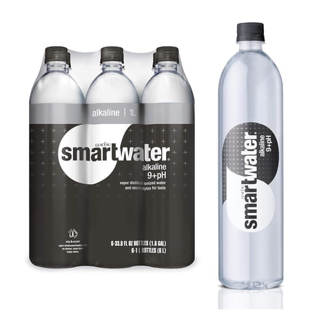 smartwater Alkaline Water 9+Ph, Vapor Distilled Premium Water, 33.8 Fl Oz
