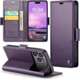 thumbnail image 1 of Funda tipo cartera para iPhone 17 Pro Max con tarjetero, función atril, bloqueo RFID, cierre magnético, protección a prueba de golpes, de piel sintética, con tapa tipo cartera para iPhone 17 Pro Max, 1 of 7