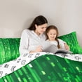 thumbnail image 4 of Homewish Pixel Geometric Striped 7-Piece Bedding Comforter Set,Neon Green King Bedding Sets,Stripes Lines Bed Sheets For Kids,Super Cozy Room Decor Reversible, 4 of 8