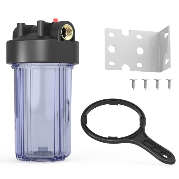 Carcasa de filtro de agua para toda la casa MewMore WHT10 con 1 puerto NPT