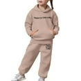 thumbnail image 7 of FASHOFT Girls Sweatsuit Faith God Religious Christian Hoodie and Sweatpant Fall Girls' Clothing Set 2 Piece Spring Outfits Tracksuit Khaki, 7 of 7