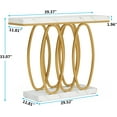 thumbnail image 2 of Tribesigns White Gold Console Table, Modern Entry Table with Gold Legs, Faux Marble Accent Table Entrance, Living Room, Hallway (Gold & White), 2 of 5