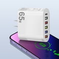 thumbnail image 1 of Cargador de teléfono móvil de 65 W con 5 puertos USB + tipo C, cabezal de carga con interfaz múltiple, 1 of 4