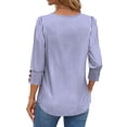 thumbnail image 4 of Fantaslook Womens Tops 3/4 Sleeve with Buttons Dressy Casual Blouses Summer Shirts Beach Vacation Trendy Clothes, 4 of 8