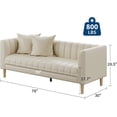 thumbnail image 2 of EastVita Faux Leather Sofa Couch Modern 78 inch W Sofa with Deep Seats 3 Seater Sofa Couch with 2 Throw Pillows and Wood Legs Easy Assembly for Living Room/Bedroom -Beige, 2 of 7