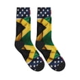 thumbnail image 4 of Women's Men's Jamaica America Colorful Novelty Pattern Crew Athletic Socks, 4 of 7