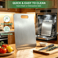 thumbnail image 3 of Wynra Stainless Steel Cutting Board, Large Cutting Board for Kitchen, Metal Food Prep Board for Meat, Vegetables and Fruit, 9.05" x 13.38", 3 of 8