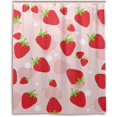 thumbnail image 2 of Coolnut Strawberry and White Dot Bath Shower Curtain Liners 60x72in 100% Polyester Waterproof Bath Curtain with Hooks, 2 of 6