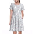 thumbnail image 1 of Balery Fun Rabbit Vestidos sueltos de manga corta para mujer, vestidos de verano 2025, vestidos casuales de corte A con vuelo., 1 of 6