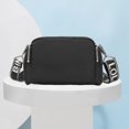 thumbnail image 3 of Bolso Hombro para Hombre Y Mujer Bolso Cruzado Gran Capacidad Bolso Informal Con Correa Ancha para El Hombro (negro) (negro Con Texto Blanco), 3 of 9