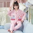 thumbnail image 5 of Anime Sanrioed Children's Pajamas Melody Kuromi Hello Kitty Spring Autumn Kawaii Girl Cotton Sleepwear Kids Loungewear Homewear, 5 of 5