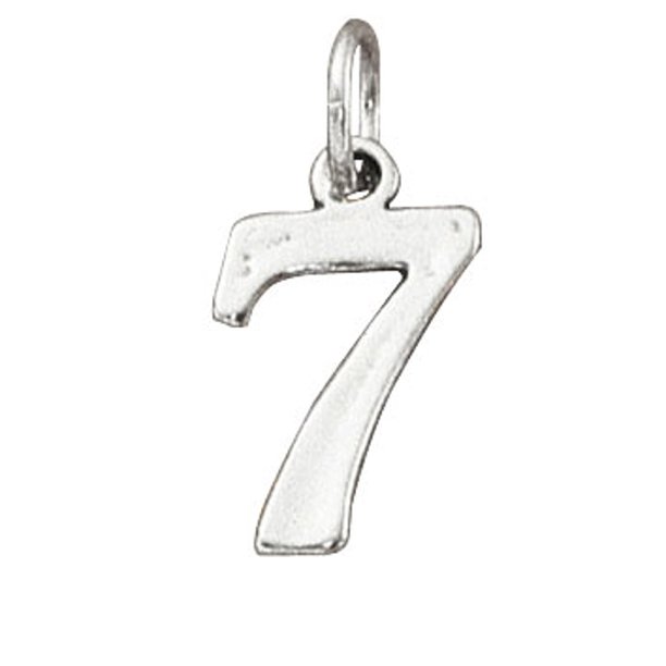 Auntie's Treasures Sterling Silver 16" .8mm Box Chain Number Seven 7