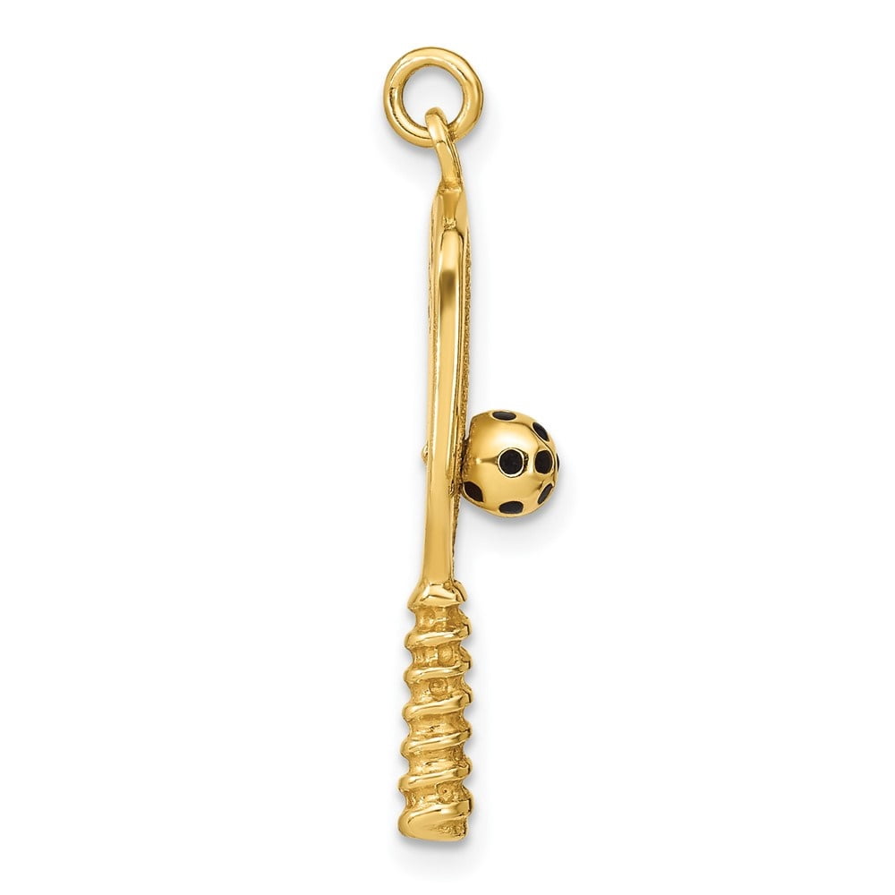 Auriga Fine Jewelry 925 Sterling Silver Gold-tone and Enamel Pickleball Charm for Women