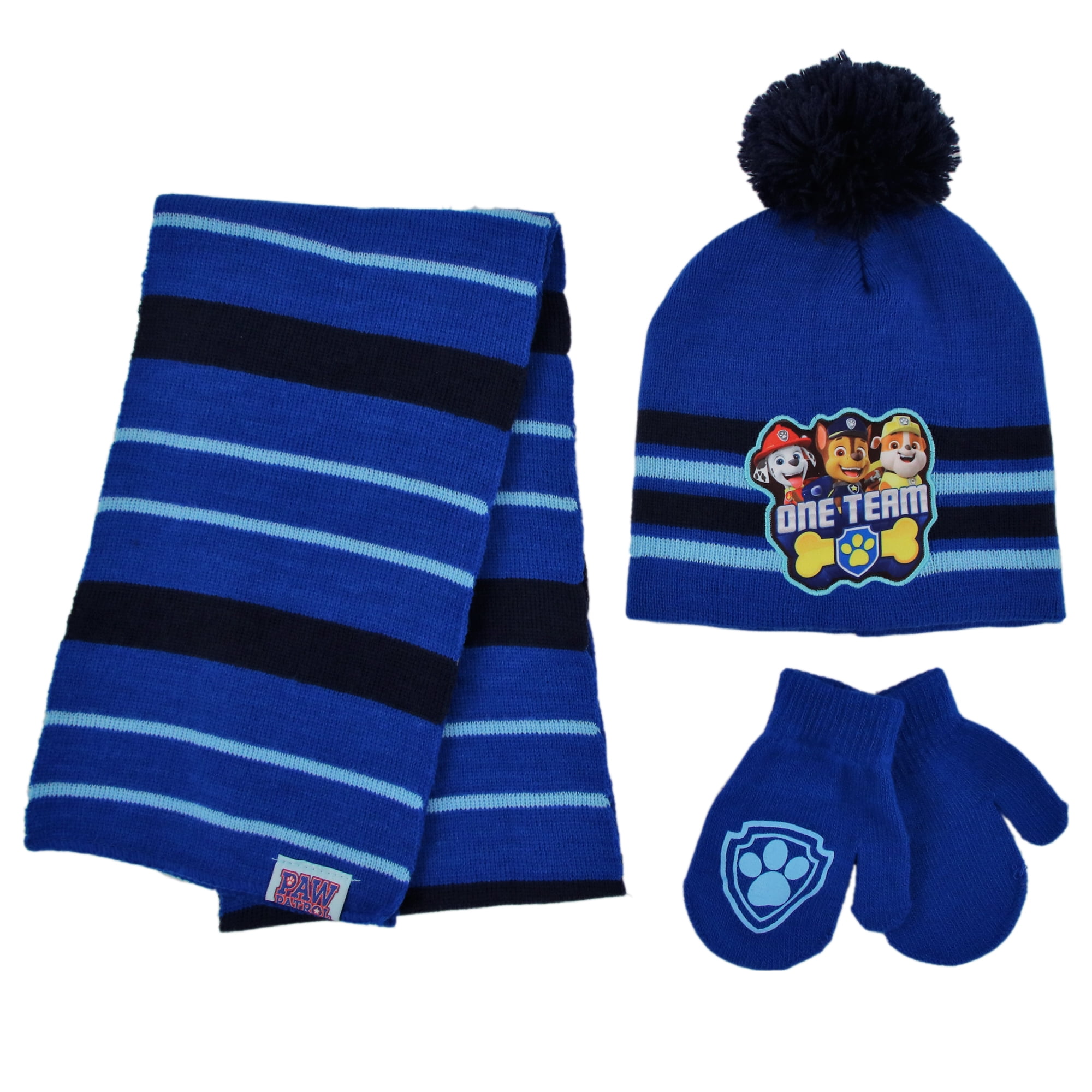 Nickelodeon Boys Toddler Paw Patrol Character Beanie Hat and Mittens Set