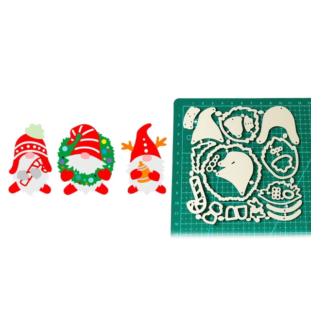 Troqueles De Corte De Gnomo Para Álbum De Recortes Troqueles De Corte Decorativos Plantillas En Relieve Juego De Troqueles De Corte De Acero Al Carbono Para Tarjeta De Papel De Álbum Diy 3 Unids/Set