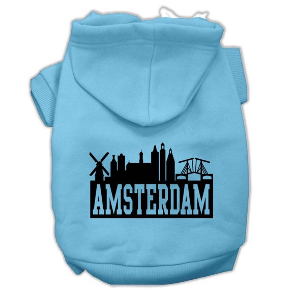 Pet, Dog Cat Hoodie Screen Printed, "Amsterdam Skyline"