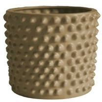 BIDK Home Medium Ceramic Flower Pot - 10.25" - Brown