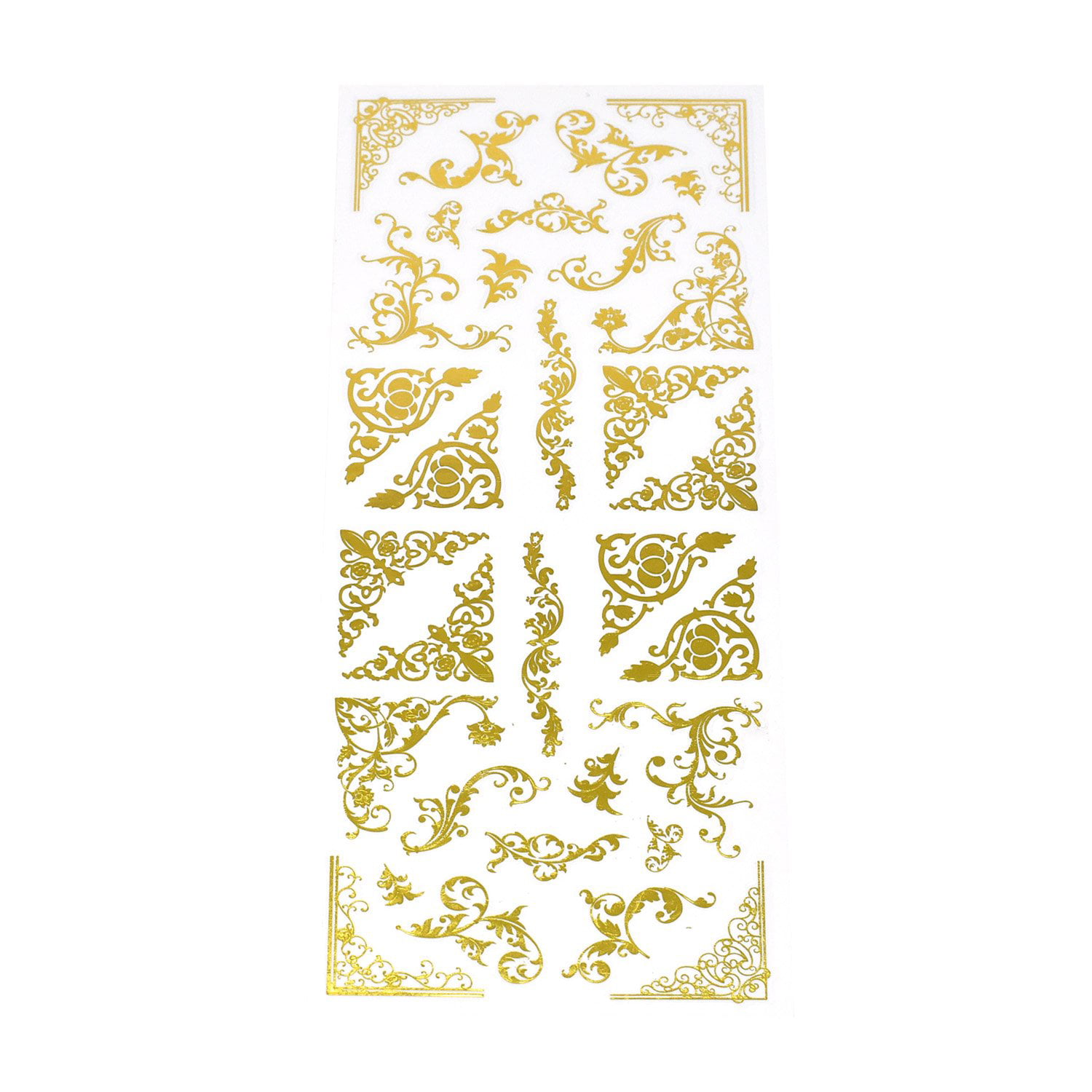 2X CRAFT STICKERS FOR SCRAPBOOKING NEW TRANPARANT GOLD CORNERS (STICK648)