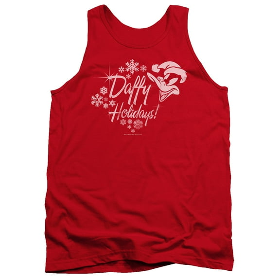 Trevco Sportswear LT201-TK-5 Looney Tunes Daffy Holidays Adult Tank Top, Red - 2X