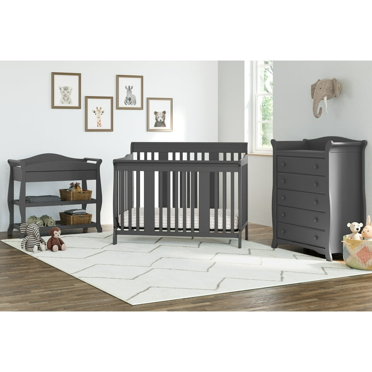 Storkcraft Tuscany 4 in 1 Convertible Baby Crib Gray Walmart