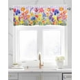 thumbnail image 2 of Buffalo Plaid Floral Linen Curtain Valance for Bedroom/Bathroom/Kitchen/Office/Living/Dining Room Window,Colorful Flowers Blossom Leaves Rod Pocket Topper Decorative Cafe Drapes Panel 42"x18", 2 of 6