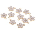 thumbnail image 3 of 10 piezas de Esmalte encantos de flores colgantes Sunnimix para hacer joyas pulseras DIY blanco, 3 of 8