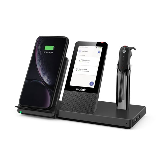 Yealink WH67 Convertible Teams Wireless Noise Canceling Headset - This Workstation Works with USB Enabled Computers, Deskphones, Softphones and can Connect to Cell Phones with Bluetooth Connectivity