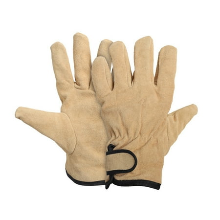 

UDIYO 1 Pair Adjustable Hook Loop Fasteners Faux Cowhide Surface Cotton Lining BBQ Gloves Heat-resistant Oven Insulated Gloves Camping Accessories