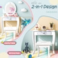 thumbnail image 7 of Infans Kids Vanity Set Makeup Table & Chair Sweet Accessories Included Storage Drawer, 7 of 7