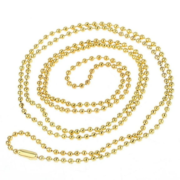 N080 - 12 pcs. Gold Plated Ball Chain Necklaces - 80cm (31.5") - 2mm Ball Size