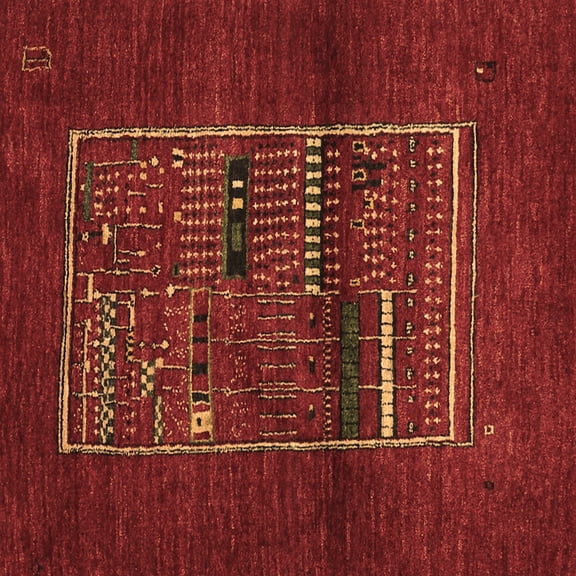 Ahgly Company Indoor Square Abstract Brown Contemporary Area Rugs, 3' Square