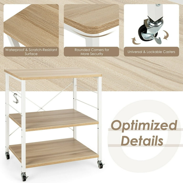 3-Tier Kitchen Baker's Rack Microwave Oven Storage Cart w
