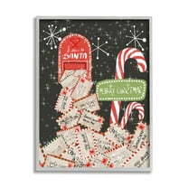 Stupell Industries Letters For Santa Mail Holiday Painting Gray Framed Art Print Wall Art, 11 x 14