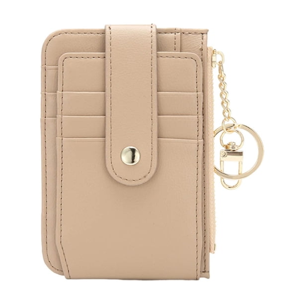 Fiudx Tarjetero de Piel Vegana, Cartera Pequeña con Cierre a Presión, Diseño Organizado con Ranura para Dni, Compartimento Versátil con Cremallera, Accesorio de Viaje Diario, Elegante Accesorio para
