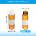 thumbnail image 2 of Uxcell Small Glass Sample Bottles with Lids, 5 Pcs 15ml Amber Glass Vials with White Screw Caps Mini Leak Proof Reagent Sealed Bottles with Writing Label for Solid Liquid Powder Storage, 2 of 6
