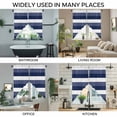 thumbnail image 6 of Navy Blue White Striped Kitchen Window Curtains, Swag Curtains Valance for Bedroom Living Room Bathroom, Farmhouse Stripes Rod Pocket Window Treatment Curtain Block Drapes 2 Panels 36"x45", 6 of 6