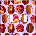 thumbnail image 2 of Metal Light Switch Wall Plate Outlet Cover (Coffee Mocha Candy Bean Toffee Swirl Purple Heart - Double Toggle), 2 of 2