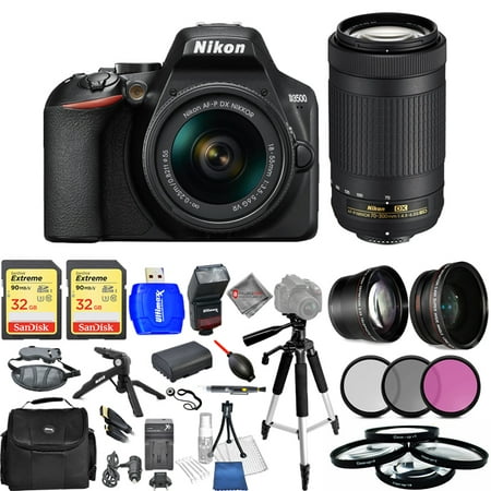 Nikon D3500 24.2MP HD DSLR Camera with 18-55mm and 70-300mm Lenses #1588 Mega (Best Hd Dslr Camera)