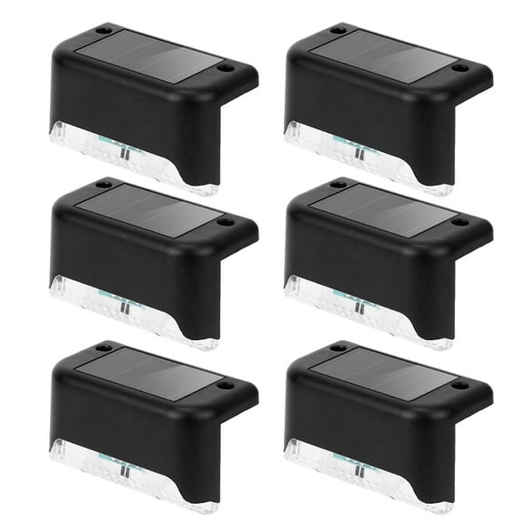 6 Pcs Garden Solar Lamps Deck Lights Fence Outdoor Panel Waterproof