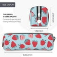 thumbnail image 3 of Naloa Strawberries Leather Pencil Case, Makeup Pouch, Zipper Pouch for Daily Essentials, Storage Organizer, Cosmetics and Stationary Bag, 3 of 7