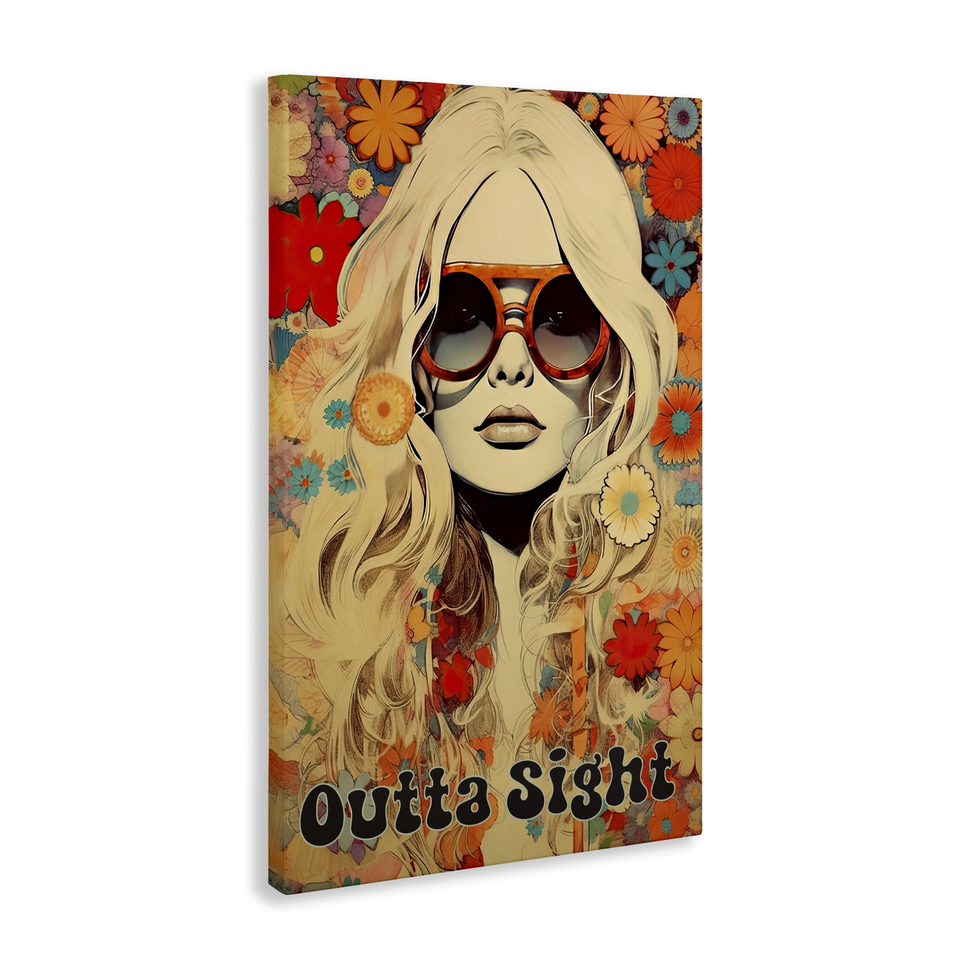 Outta Sight Hippie Girl Canvas Wall Art, design by Sasha