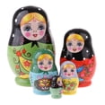 thumbnail image 1 of Mu?ecas de anidación rusas de madera 5pcs para los regalos de los ni?os de la juventud - matryoshka verde Sunnimix Muñecas de anidación rusas, 1 of 8